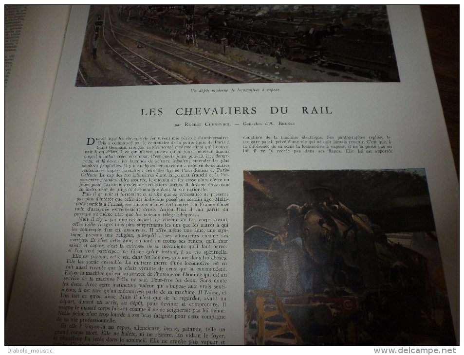 1943 Oeuvres D'ART Normandes En SICILE;Chevaliers Du Rail ;Histoire De La Locomotive Par Les Timbres ; Art Masqué JAPON - L'Illustration