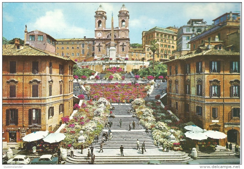 Spain's Square & The Trinita Dei Monti  Da Fotocolour Kodak Ekachrome Plurigraf Terni No  258 - Other Monuments & Buildings