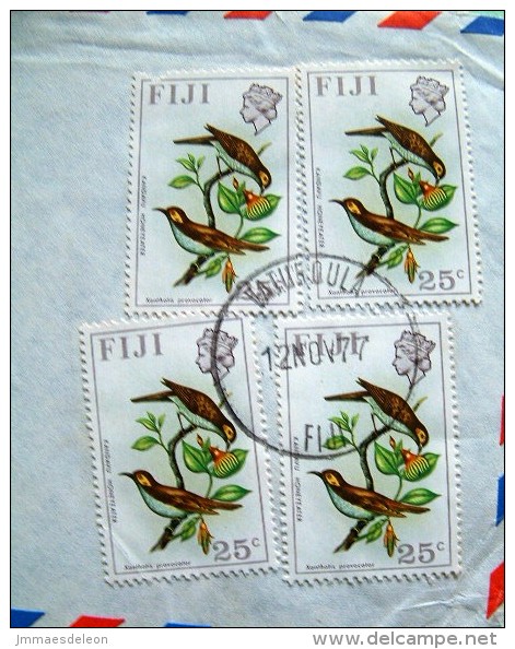 Fiji 1977 Cover To England - Birds Honey Eaters - Fiji (1970-...)