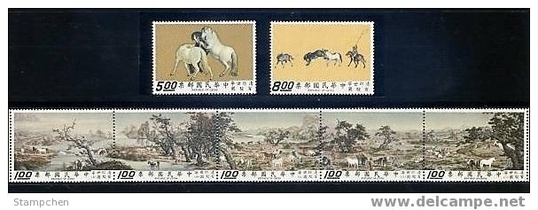 Taiwan 1970 Ancient Chinese Painting Stamps -Hundred Horses Horse - Neufs