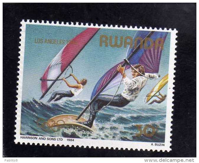 RWANDA 1984 LOS ANGELES OLYMPIC GAMES TOPICAL SURF WIND SURFING GIOCHI OLIMPICI SURF A VELA  MNH - Nuovi