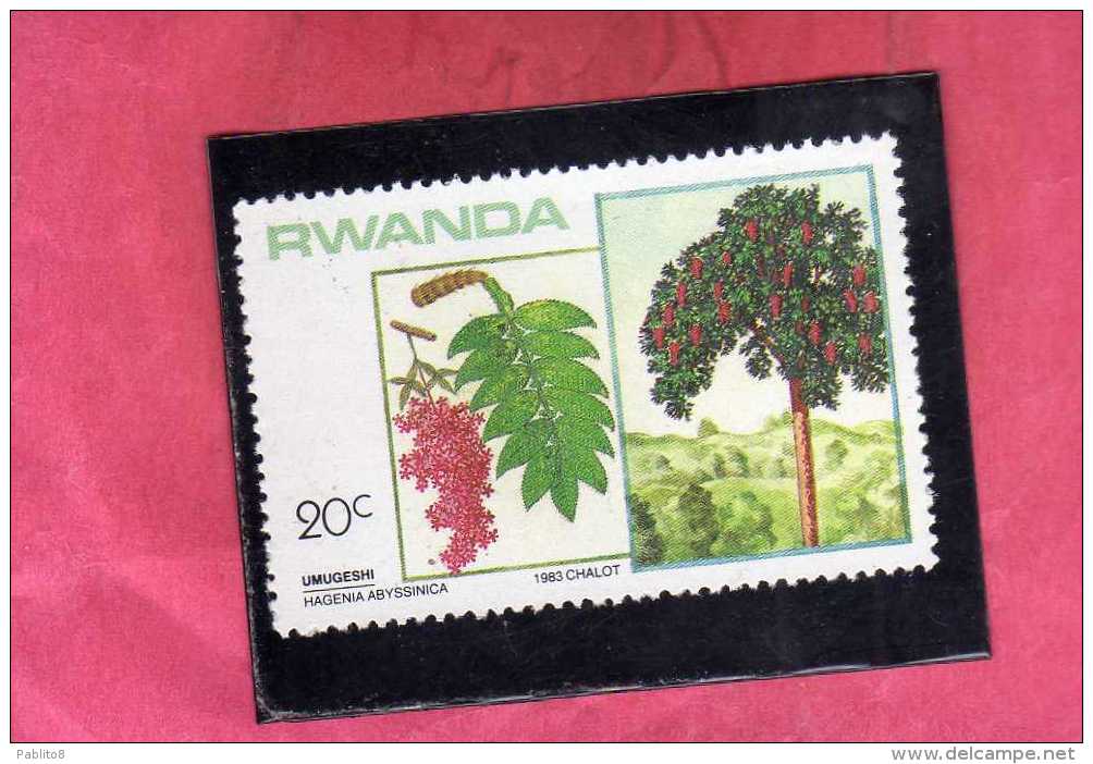 RWANDA 1984 FLORA LOCAL TREES HAGENIA ABYSSINICA TREE ALBERI UMUGESHI LOCALI ALBERO MNH - Nuovi