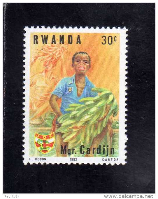 RWANDA 1983 CARDINAL MGR CARDIJN  Young Catholic Workers Movement Activities. Inscribed 1982 HARVESTING BANANAS  MNH - Nuovi