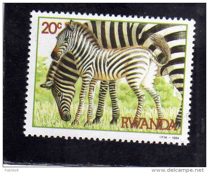 RWANDA 1984 FAUNA ANIMAL ZEBRAS ANIMALS ANIMALI ZEBRA ANIMALE MNH - Nuovi