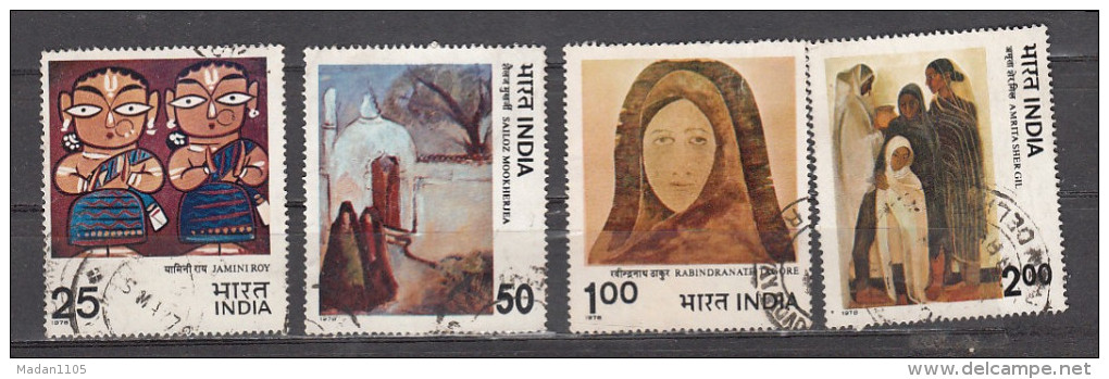 INDIA, 1978, FINE USED, Modern Indian Paintings, Set 4 V - Nuovi