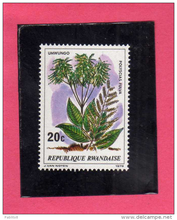 RWANDA 1979 FLORA PLANTS TREES UMWUNGO POLYSCIAS FULVA PLANT TREE ALBERI PIANTE ALBERO PIANTA  MNH - Nuovi