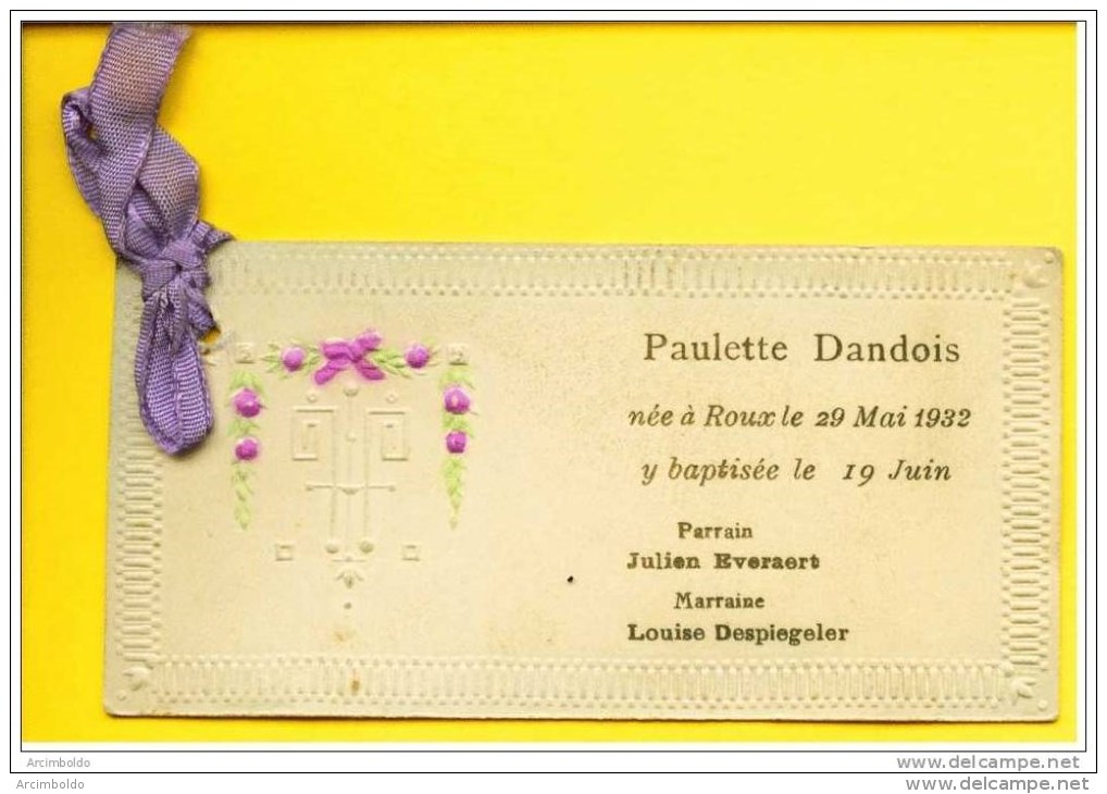 Faire-part De Naissance/baptème : Paulette, Roux 1932 - Naissance & Baptême