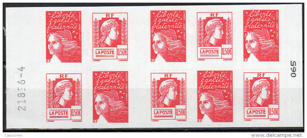 Anniv. Marianne De Fernez - N° C1512 (5x TPV "Luquet"+5x 0,50€  "M.Alger") - Date Marge De Gauche - Autres & Non Classés