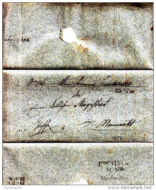 POLAND Prephilatelic 1853 LUDOW? To NEUMARKT Full Letter - ...-1860 Prephilately