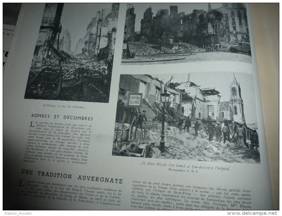 1943  SS à ROME ; Fête Des BERGERS à La FONT-SAINTE Près Aurillac; NANTES Bombardé;CHARS D'ASSAUT ;Expo Poste Aérienne - L'Illustration