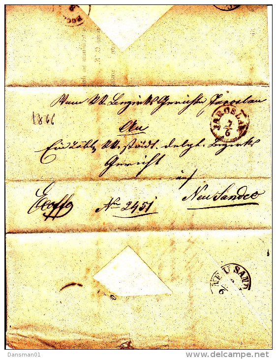 POLAND Prephilatelic 1866 JAROSLAW To NEU SANDEC Full Letter - ...-1860 Prephilately