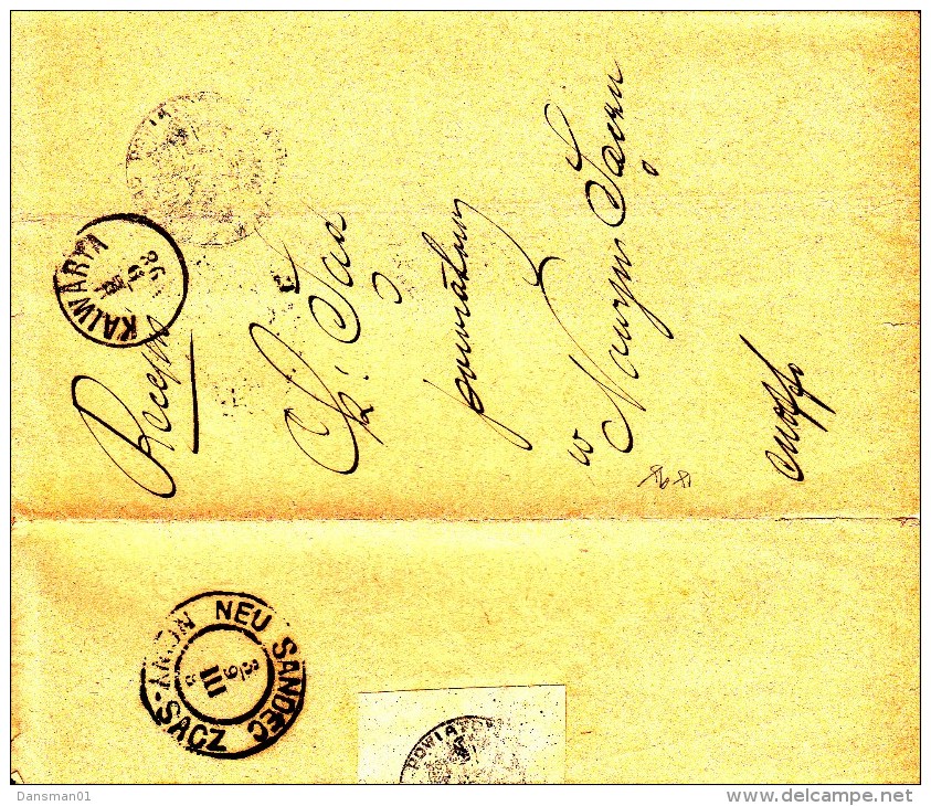 POLAND Prephilatelic 1898 KALWADA To NOWY SACZ Full Letter - ...-1860 Prefilatelia