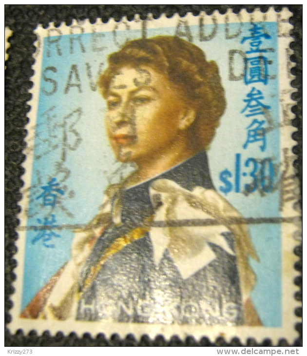 Hong Kong 1962 Queen Elizabeth II $1.30 - Used - Oblitérés