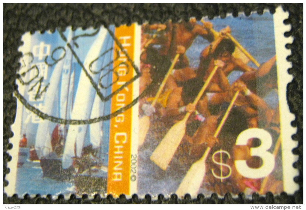 Hong Kong 2002 Ships And Canoe $3 - Used - Used Stamps