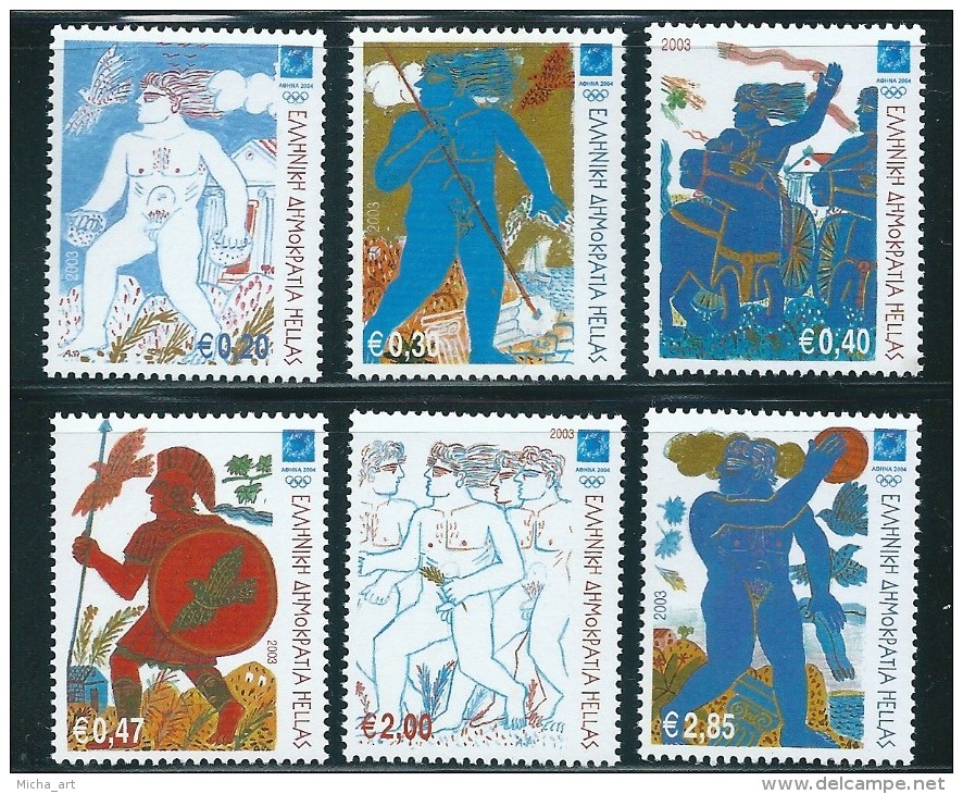 (B250-3) Greece  2003 Athens 2004 Olympic Games "The Athletes" Set MNH - Unused Stamps