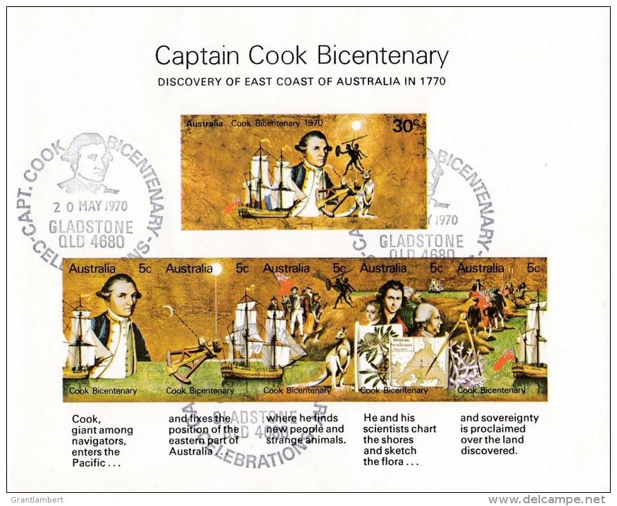 Australia 1970 Cook - Set of 12 Commemorative Postmarks Miniature Sheets CTO