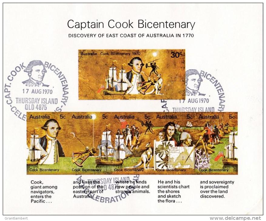 Australia 1970 Cook - Set of 12 Commemorative Postmarks Miniature Sheets CTO