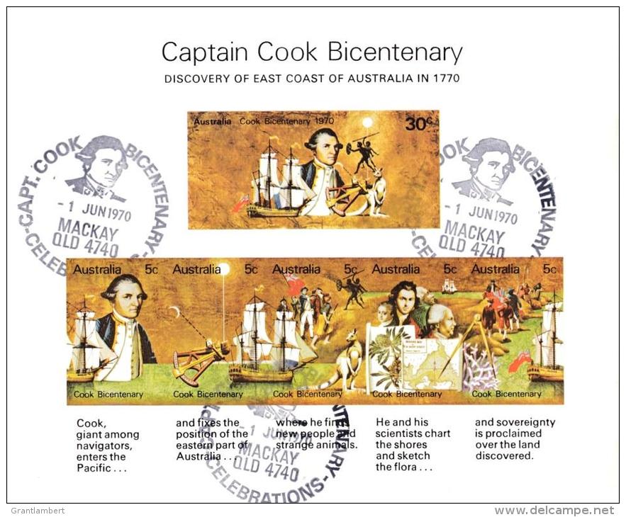 Australia 1970 Cook - Set of 12 Commemorative Postmarks Miniature Sheets CTO