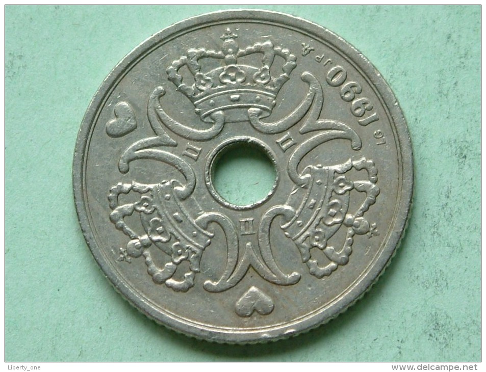 1990 LG JP - 5 Kroner / KM 869.1 ( Uncleaned Coin / For Grade, Please See Photo ) !! - Danemark