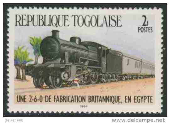 Togo 1984 Mi 1808 YT 1159 SG 1750 ** British-built Steam Locomotive 2-6-0, Egypt / Lokomotive - Treinen