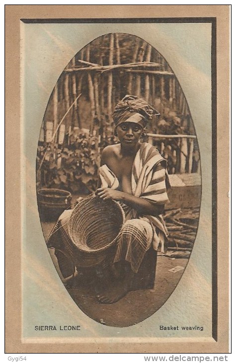 Sierre Léone      Basket  Weaving   Postcard 1917 - Sierra Leone