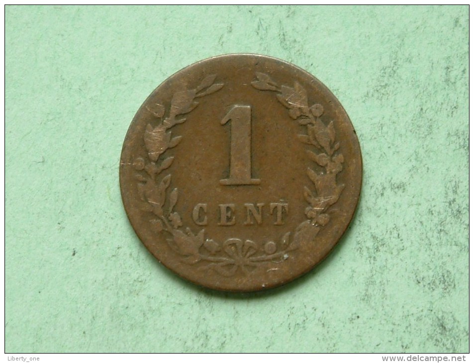 1877 - 1 Cent / KM 107 ( Uncleaned Coin / For Grade, Please See Photo ) !! - 1849-1890 : Willem III