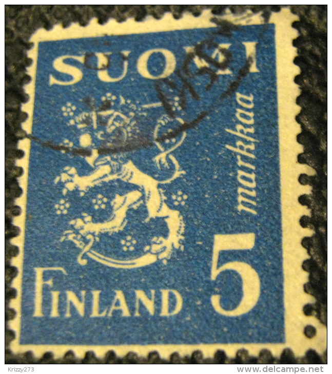 Finland 1945 Lion 5M - Used - Used Stamps