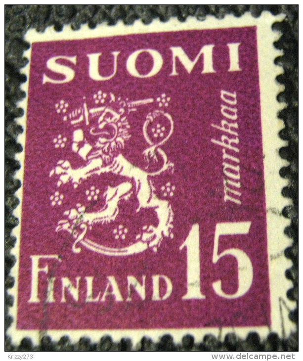 Finland 1950 Lion 15M - Used - Used Stamps