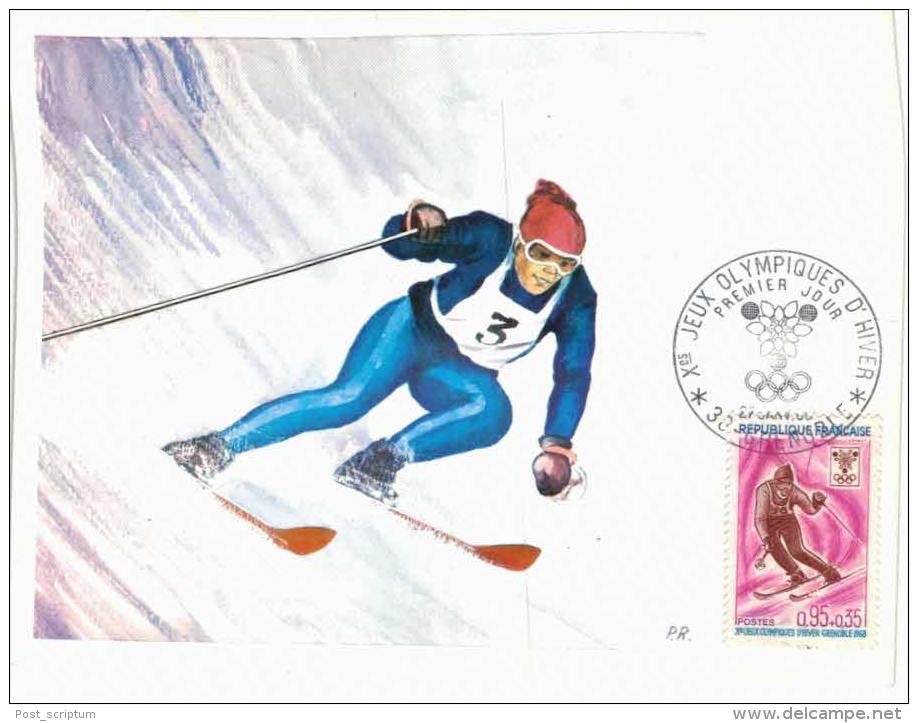 Thème Jeux Olympiques - Carte Philatélique Premier Jour - Grenoble 1968 - Lot De 5 Cartes - Olympic Games