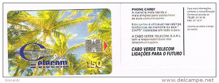 CAPO VERDE  (CAPE VERDE)   -  TELECOM  (CHIP) - TREES           - USED -  RIF. 386 - Kaapverdische Eilanden