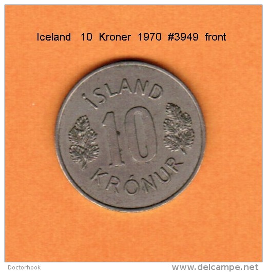 ICELAND   10  KRONUR   1970   (KM # 15) - Island