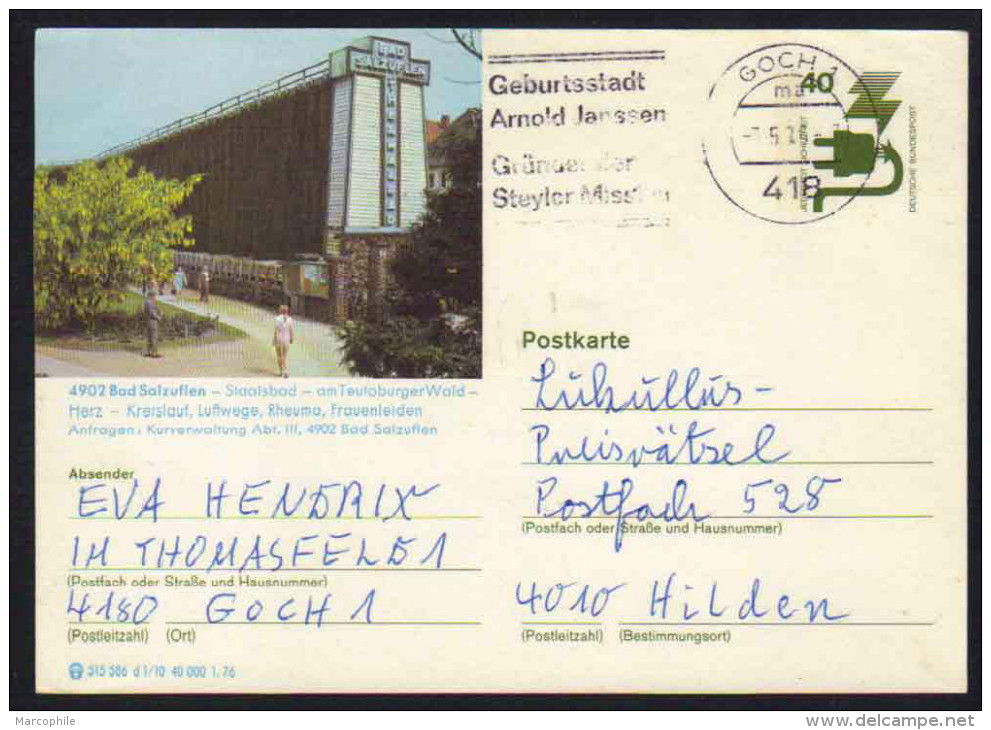 4902 - BAD SALZUFLEN  - TEUTOBURGERWALD / 1976  GANZSACHE - BILDPOSTKARTE (ref E353) - Cartoline Illustrate - Usati