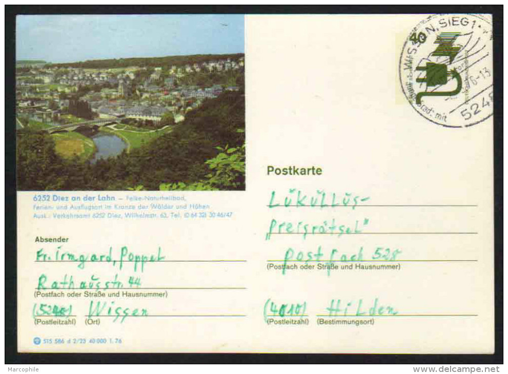 6252 - DIEZ AN DER LAHN - BRD / 1976  GANZSACHE - BILDPOSTKARTE (ref E350) - Bildpostkarten - Gebraucht