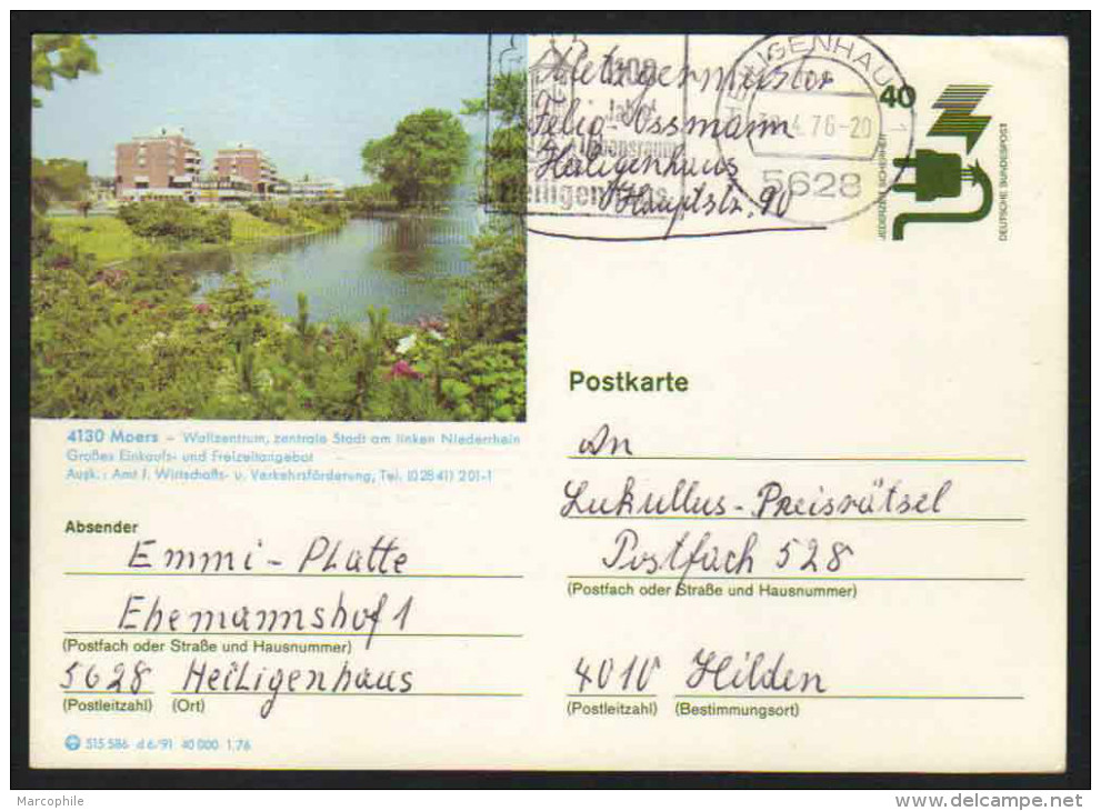 4130 - MOERS - BRD / 1976  GANZSACHE - BILDPOSTKARTE (ref E348) - Geïllustreerde Postkaarten - Gebruikt