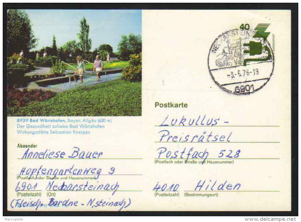 8939 - BAD WÖRISHOFEN - BRD - BAYERN / 1976  GANZSACHE - BILDPOSTKARTE (ref E347) - Cartoline Illustrate - Usati