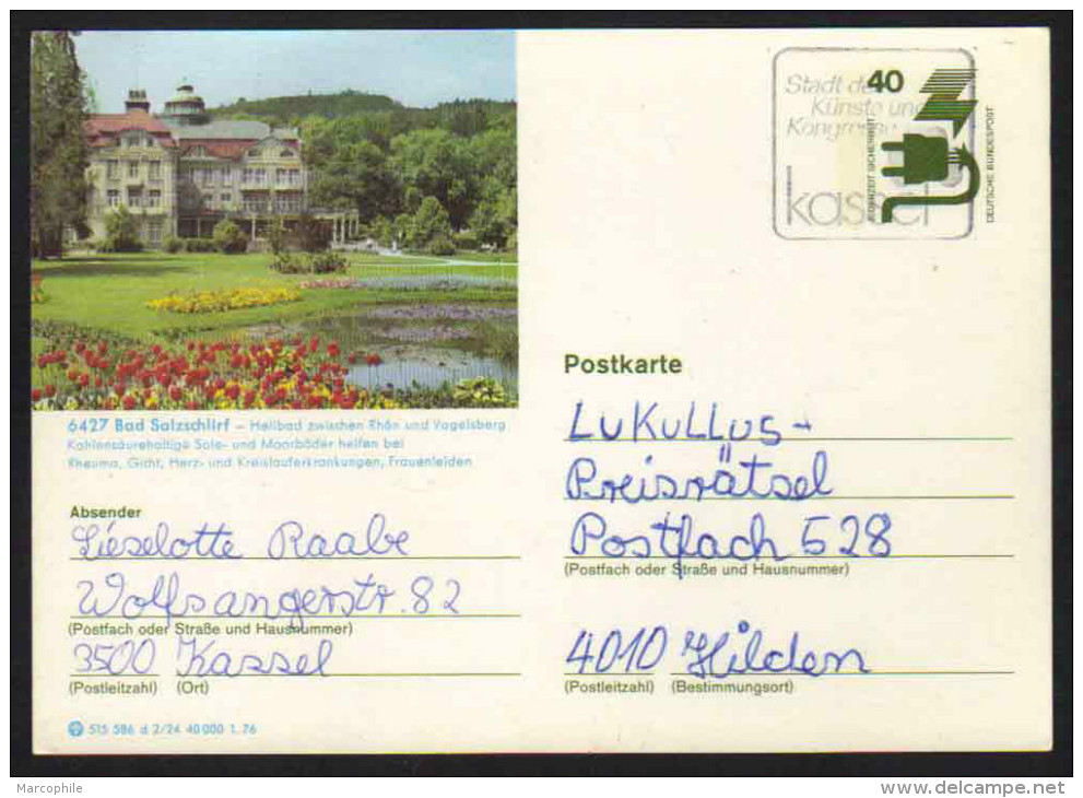 6427 - BAD SALZSCHLIRF  - BRD / 1976  GANZSACHE - BILDPOSTKARTE (ref E346) - Cartoline Illustrate - Usati