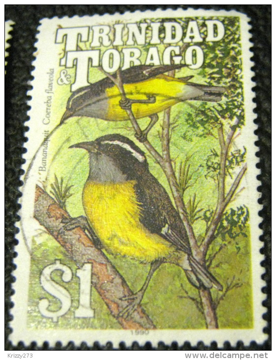 Trinidad And Tobago 1990 Bananaquit $1 - Used - Trinidad & Tobago (1962-...)