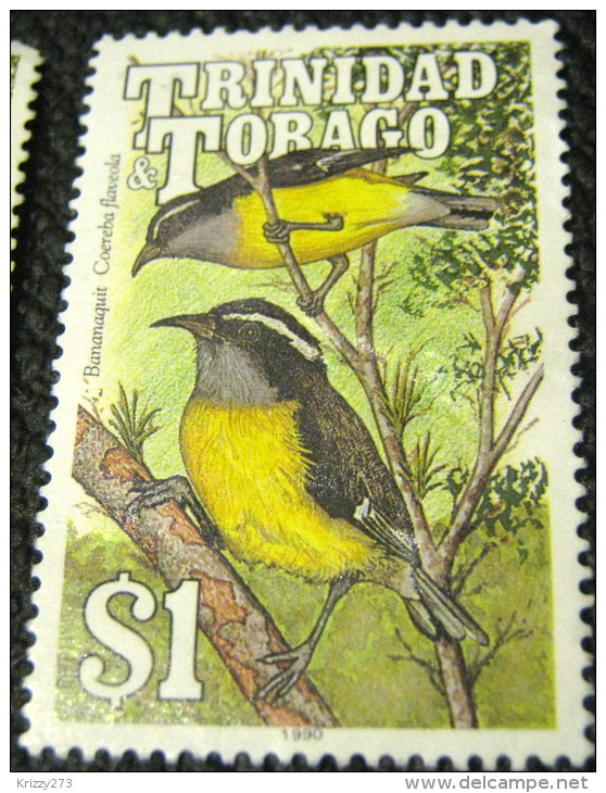 Trinidad And Tobago 1990 Bananaquit $1 - Used - Trinidad & Tobago (1962-...)