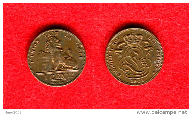 BELGIQUE - BELGIUM - UN - 1 - CENTIME 1901 FR - AVEC SON ROUGE BRILLANT D'ORIGINE - SUPERBE MONNAIE - 1 Franc