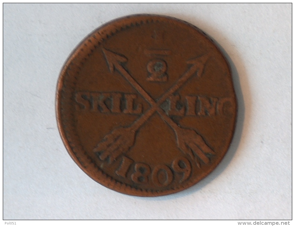 SUEDE 1/2 SKILLING 1809 - Sweden