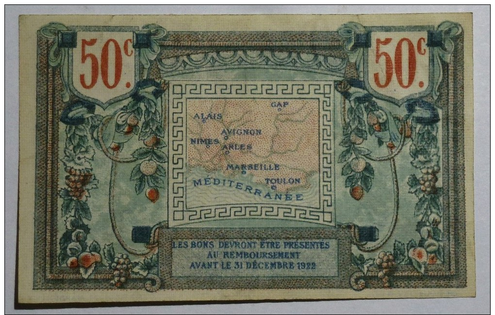 CHAMBRE De COMMERCE PROVENCALE 50 Ct Fr  Série 1    Banque Billet  Paper Money  Port Gratuit - Chambre De Commerce