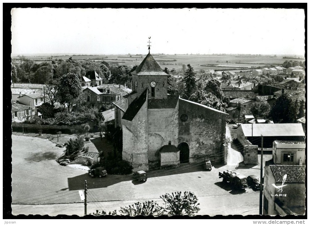 Cpsm Du 79  Mauze Le Mignon L´ église ...  En Avion Au-dessus De ....   BCH10 - Mauze Sur Le Mignon