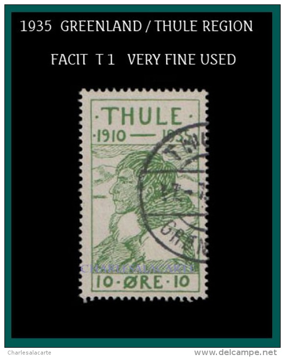 GREENLAND 1935 THULE 10 ORE VERY FINE USED FACIT T1 - Thulé