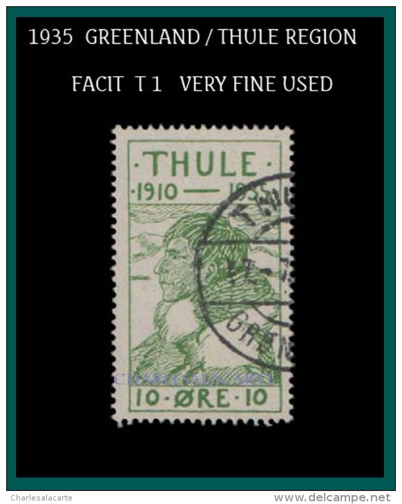 GREENLAND 1935 THULE 10 ORE VERY FINE USED FACIT T1 - Thule