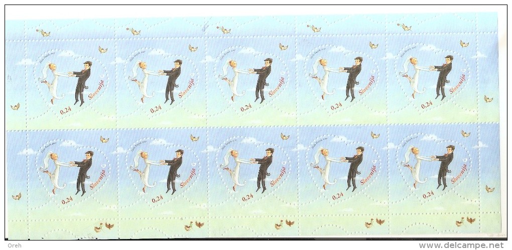 SLOVENIA 2007,LOVE STAMP,DANS,MNH,SHEET - Slovenia