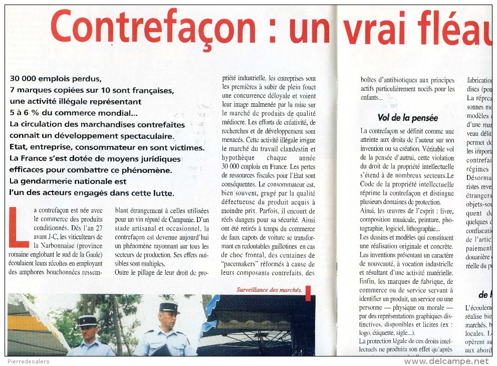 Gendarmerie B - Dossier Contrefaçon - INPI - Industrie - Gendarme - Voir Sommaire Et Extraits - Militaria - Police & Gendarmerie