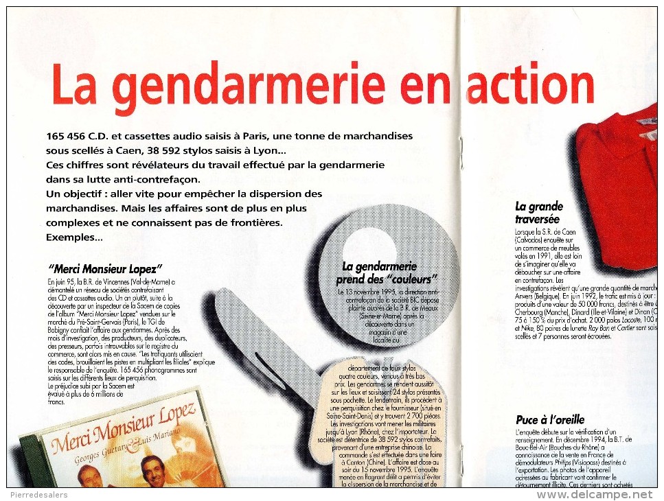 Gendarmerie B - Dossier Contrefaçon - INPI - Industrie - Gendarme - Voir Sommaire Et Extraits - Militaria - Police & Gendarmerie