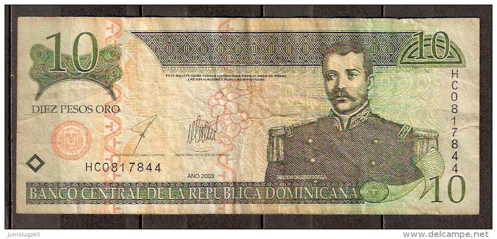 Billet De  10 Pesos De 2003 (3) - Dominicana