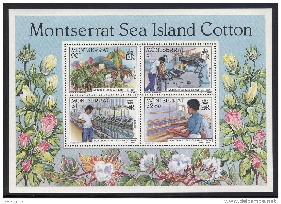 Montserrat - 1985 Cotton Industry Block MNH__(FIL-9978) - Montserrat