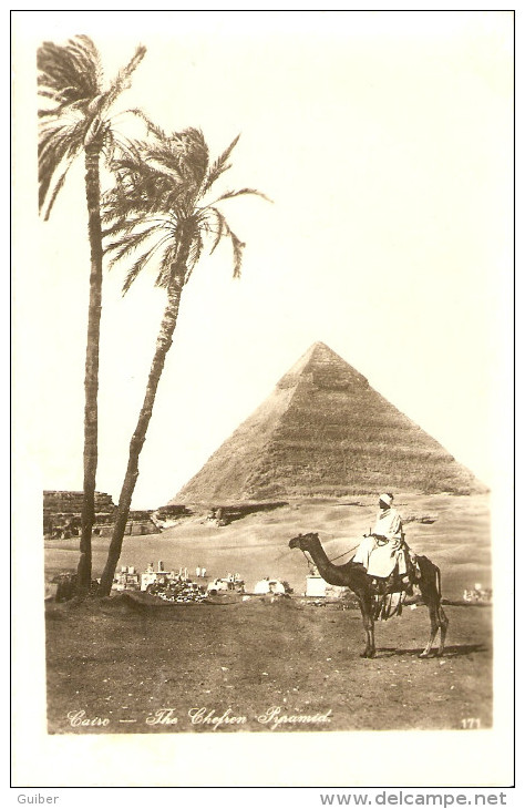 Cairo The Chefren Pyramid De Khephren Carte Photo(chameau) - Le Caire